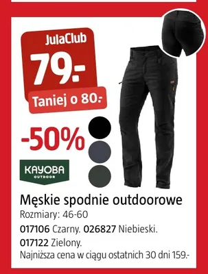 Męskie spodnie outdoorowe Kayoba promocja w Jula