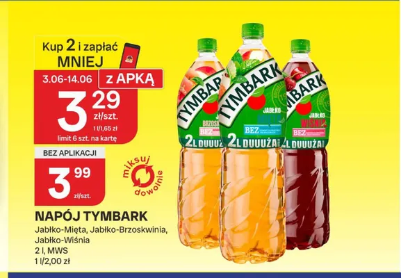Napój Tymbark Jabłko-Mięta promocja w Chorten