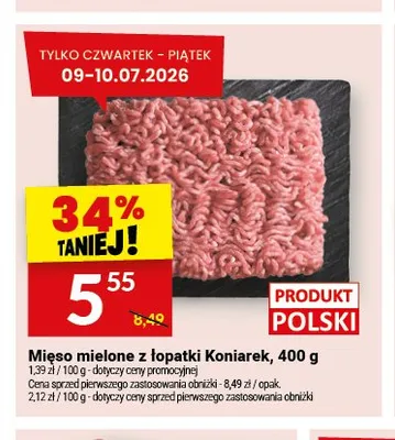 Mięso mielone z łopatki Koniarek promocja w Twój Market