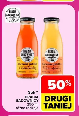 Sok Bracia Sadownicy tłoczone jabłko z marchewką promocja w Carrefour Market