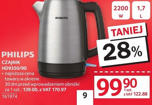 Czajnik PHILIPS CZAJNIK HD9350/90 promocja w Selgros