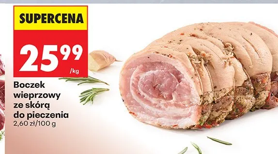 Boczek wieprzowy ze skórą do pieczenia promocja w Biedronka
