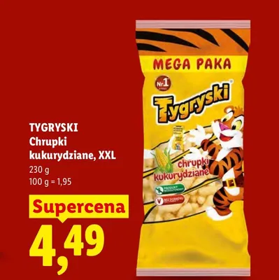 Chrupki kukurydziane Tygryski XXL promocja w Lidl
