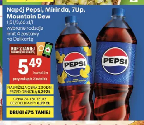 Napój gazowany Mountain Dew promocja w Delikatesy Centrum
