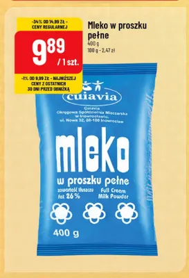 Mleko w proszku pełne Cuiavia promocja w POLOmarket