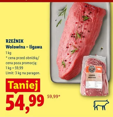 Wołowina ligawa Rzeźnik promocja w Lidl