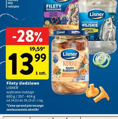 Filety śledziowe kurki Lisner promocja w Intermarche