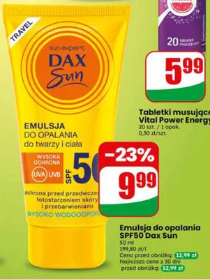 Emulsja do opalania SPF50 Dax Sun promocja w Dino