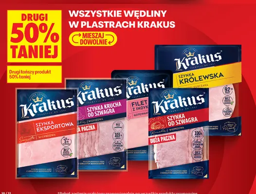 Szynka eksportowa wieprzowa w plastrach Krakus promocja w Biedronka