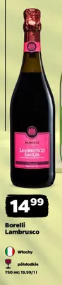 Wino musujące Borelli Lambrusco półsłodkie promocja w Netto