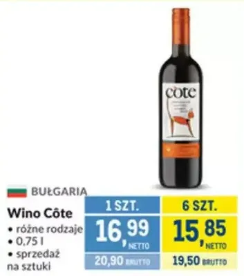 Wino Côte różne rodzaje promocja w Makro