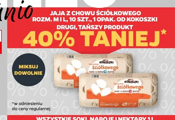 Jajka kurze z chowu ściółkowego rozm. M Od Kokoszki promocja w Netto
