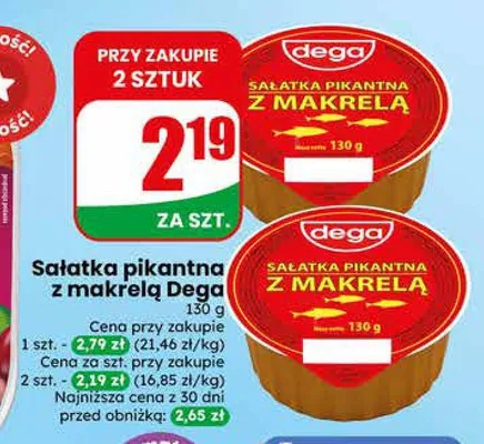 Sałatka pikantna z makrelą Dega promocja w Dino