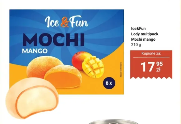Lody Mochi mango Ice&Fun promocja w Dino