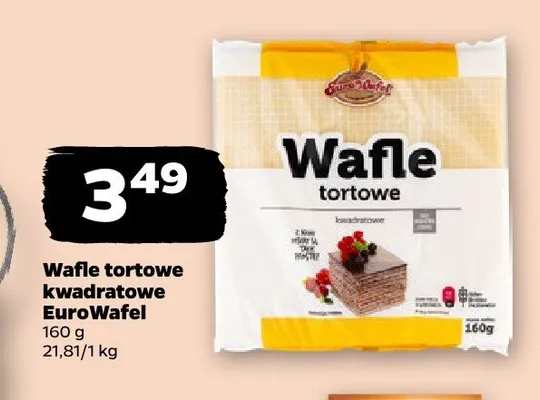 Wafle tortowe kwadratowe EuroWafel promocja w Netto