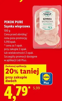 Szynka wieprzowa Pikok Pure promocja w Lidl