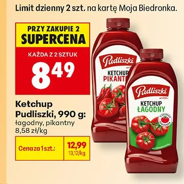 Ketchup pikantny Pudliszki promocja w Biedronka