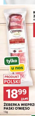 Żeberka wieprzowe paski O!Mięso promocja w Stokrotka