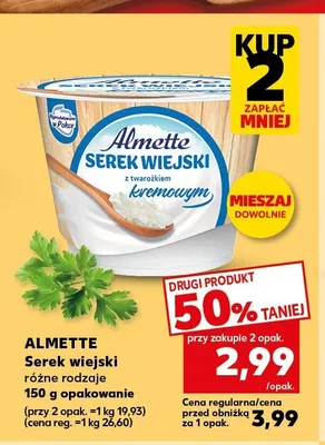 Serek wiejski Almette z twarożkiem kremowym promocja w Kaufland
