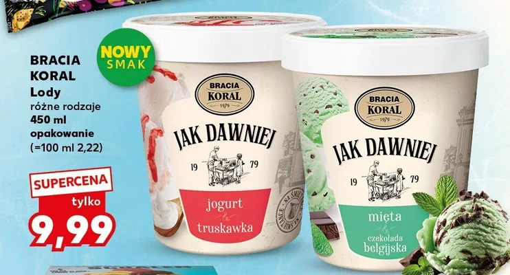 Lody jogurt truskawka Jak Dawniej Bracia Koral promocja w Kaufland