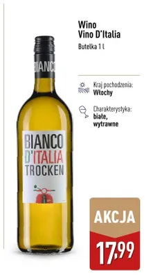 Wino białe Vino D'Italia promocja w Aldi