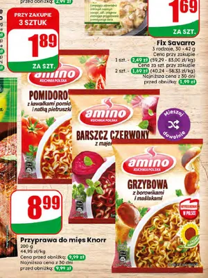 Zupa Nudle Amino Pomidorowa promocja w Dino