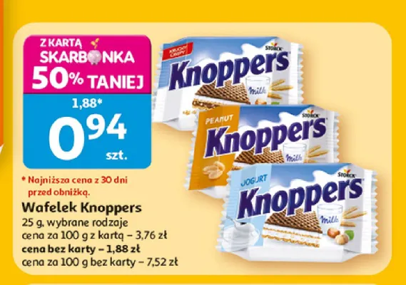 Wafelek Knoppers Jogurt promocja w Auchan