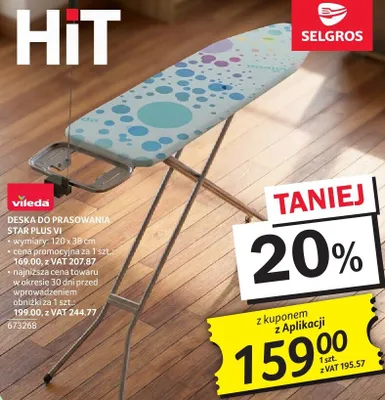 Deska do prasowania Star Plus VI Vileda promocja w Selgros
