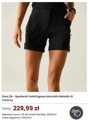 Spodenki trekkingowe damskie Dare 2b Melodic III Czarny promocja w Regatta