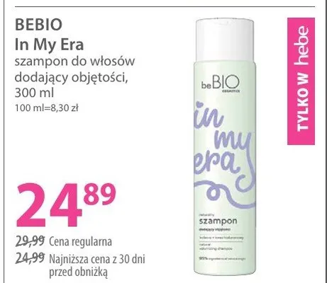 Szampon do włosów dodający objętości In My Era promocja w Hebe