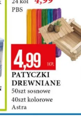 Patyczki drewniane sosnowe Astra promocja w Leclerc
