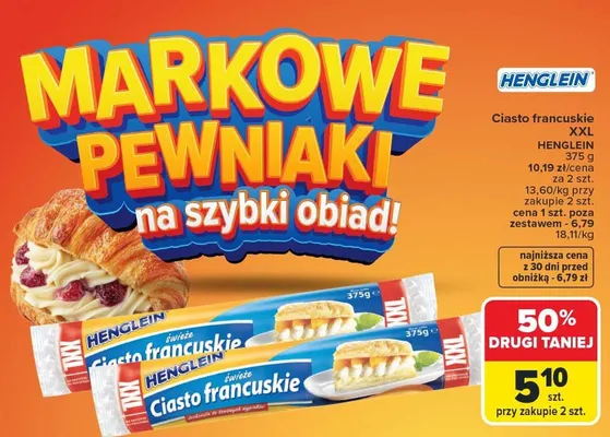 Ciasto francuskie XXL Henglein promocja w Carrefour