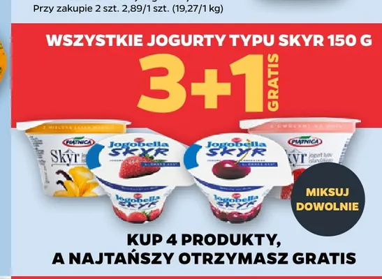 Jogurt typu skyr z owocami leśnymi Piątnica promocja w Netto
