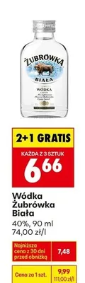 Wódka Żubrówka Biała promocja w Biedronka
