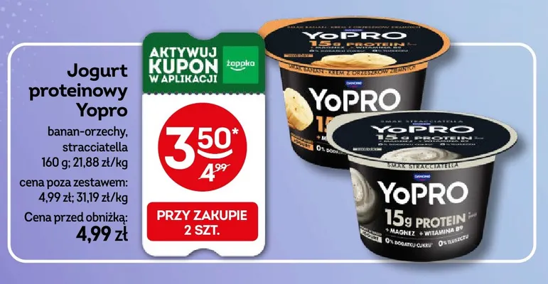 Jogurt proteinowy YoPRO stracciatella promocja w Żabka