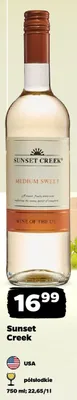 Wino Sunset Creek półsłodkie USA promocja w Netto