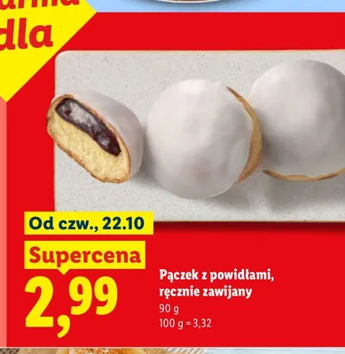 Pączek z powidłami ręcznie zawijany promocja w Lidl