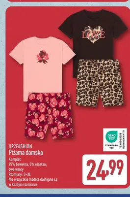 Piżama damska UP2FASHION różowa w kwiaty promocja w Aldi