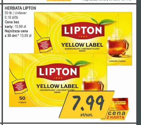 Herbata czarna Lipton Yellow Label promocja w Słoneczko