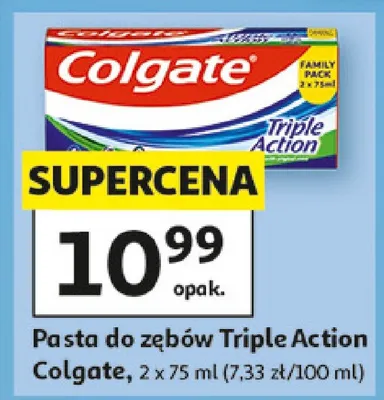 Pasta do zębów Triple Action Colgate Family Pack promocja w Auchan