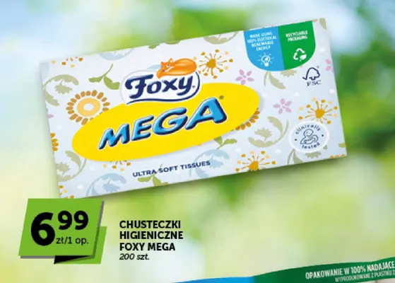 Chusteczki higieniczne Foxy Mega promocja w Euro Sklep