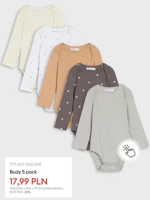 Body niemowlęce Sinsay Baby 5-pak promocja w Sinsay