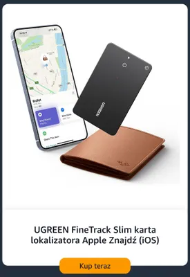 Karta lokalizatora Ugreen FineTrack Slim Apple Znajdź (iOS) promocja w Amazon