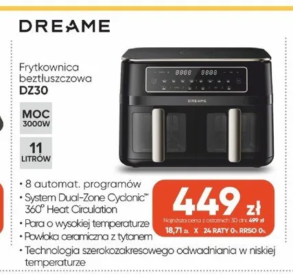 Frytkownica beztłuszczowa Dreame DZ30 promocja w Max Elektro