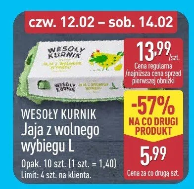 Jaje z wolnego wybiegu promocja w Aldi