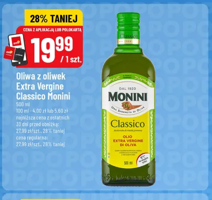 Oliwa z oliwek Extra Vergine Classico Monini promocja w POLOmarket