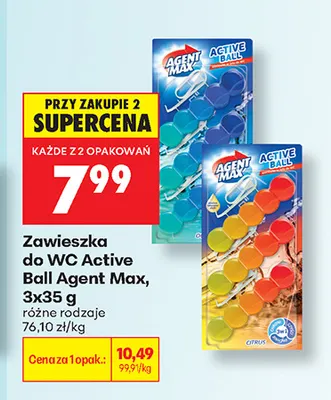 Zawieszka do WC Active Ball Agent Max 3-pak promocja w Biedronka