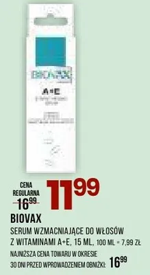 Serum wzmacniające do włosów z witaminami A+E promocja w Drogerie Natura