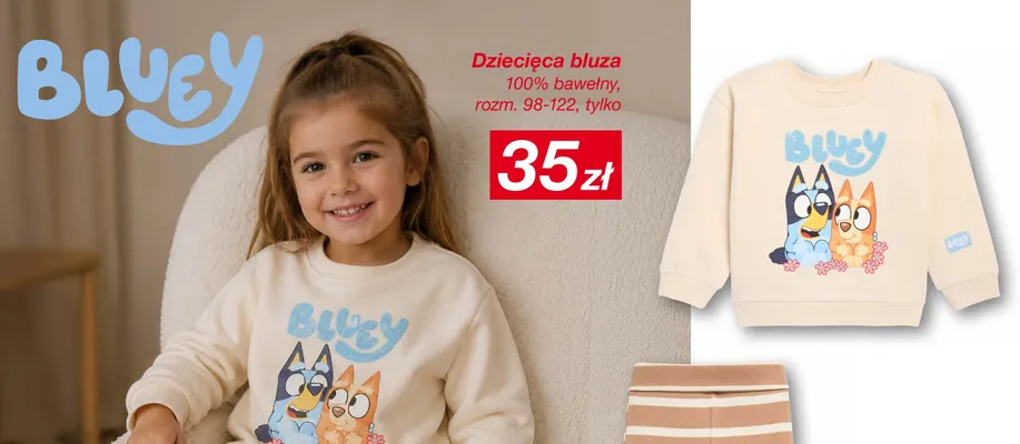 Dziecięca bluza Bluey promocja w KiK