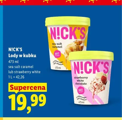 Lody w kubku N!ck's sea salt caramel promocja w Lidl